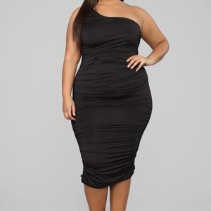 One Shoulder Midi Dress (size 2X)
